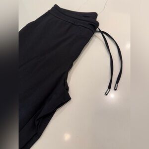 Dalia Black Nylon drawstring Joggers size L pant